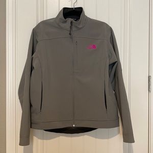 The North Face Charcoal Jacket with Magenta Logo